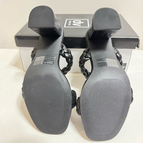 Dolce Vita Paily Black Multi Stella Slip On Squared Open Toe Heeled Sandals 8 - Picture 4 of 4